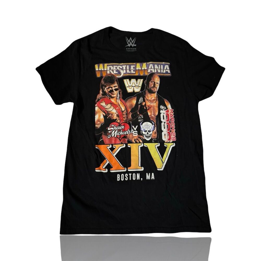 WWE WrestleMania XIV T-Shirt Shawn Michaels vs Stone Cold M Black